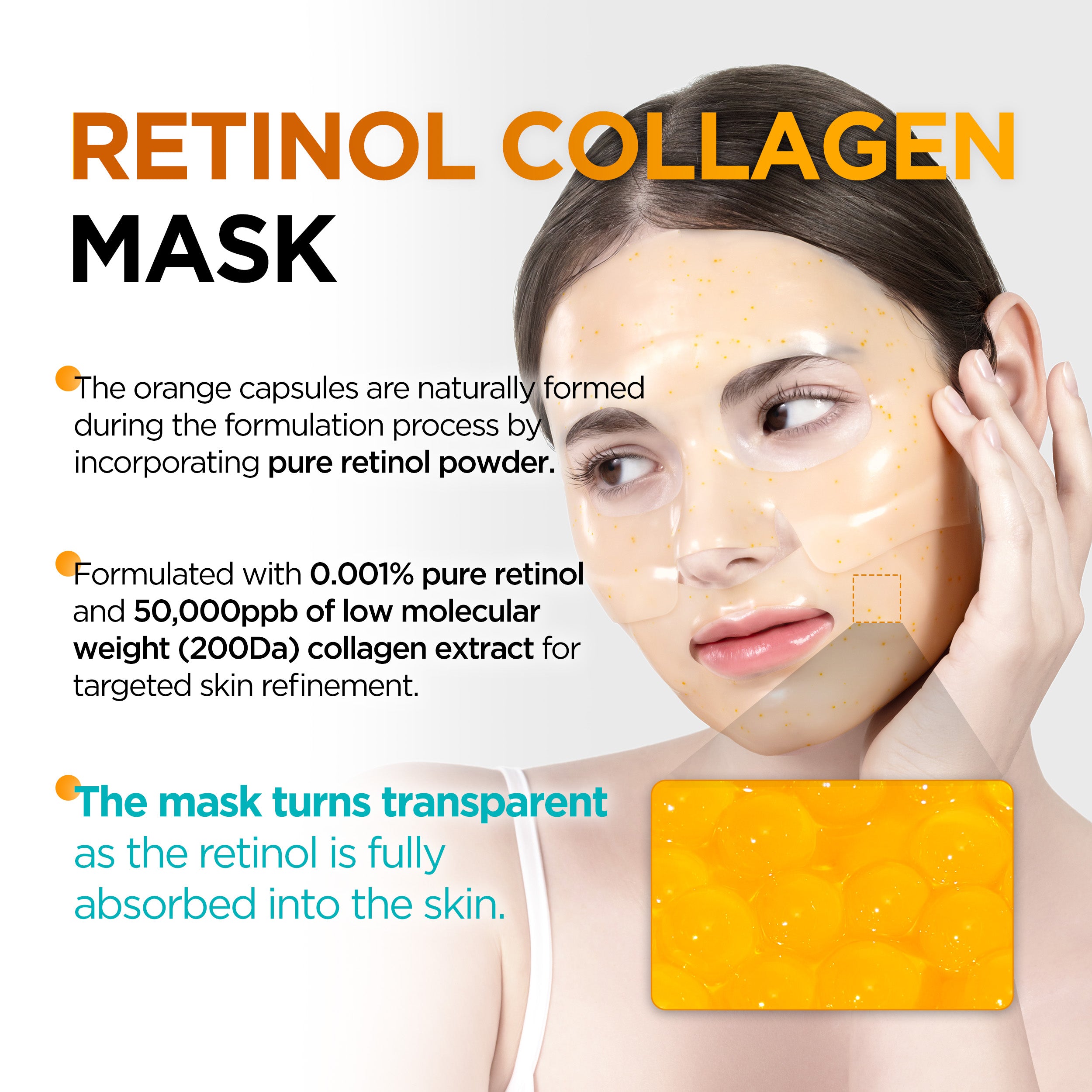 P.CALM Retinol & Collagen Duo Set – Ampoule 1EA + Masks 4EA for Pore Care, Firming, Hydration & Skin Revitalization