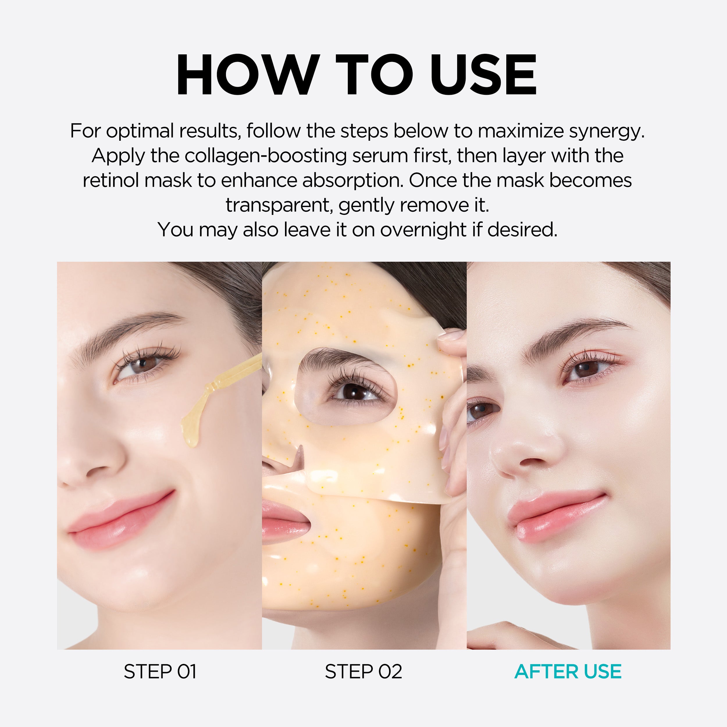 P.CALM Retinol & Collagen Duo Set – Ampoule 1EA + Masks 4EA for Pore Care, Firming, Hydration & Skin Revitalization